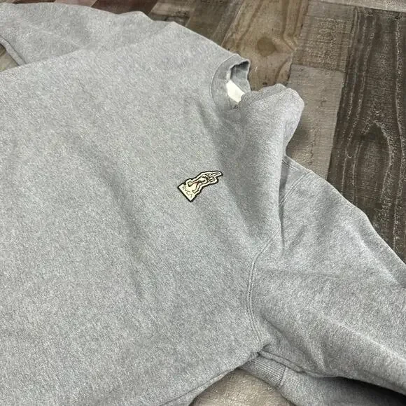 RVCA Mens Long Sleeve Crew Sweatshirt Pullover Middle Finger Gray Size XXL - Picture 5 of 8